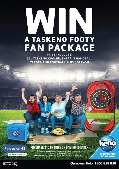 WIN a TASkeno Footy Fan Package WIN a TASkeno Footy Fan Package